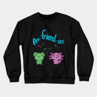 Frog and Axolotl Kawaii Best Friends Crewneck Sweatshirt